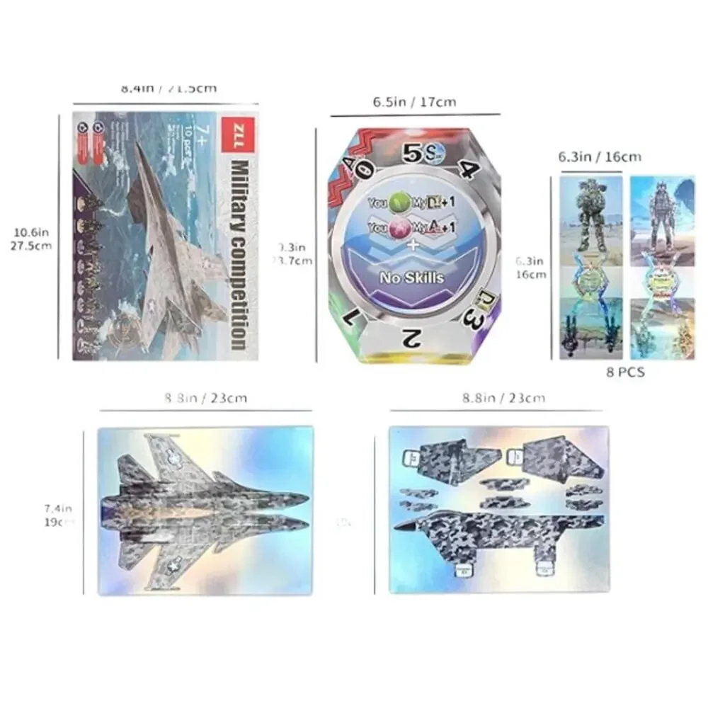 Military Enthusiasts 3 in 1 Pop Up Card, Fighter Jets 10 Pcs 8.5x10.6 Inches New